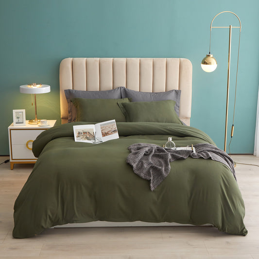 VClife Army Green Classical Duvet Cover Set 3Pieces