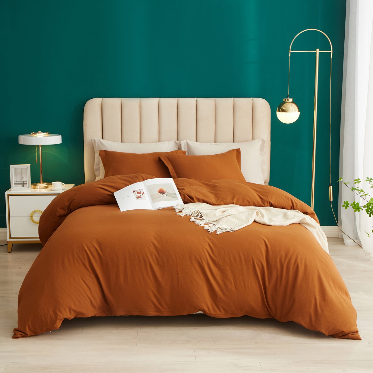 VClife Pumpkin Lightweight 3Pieces Duvet Cover Set