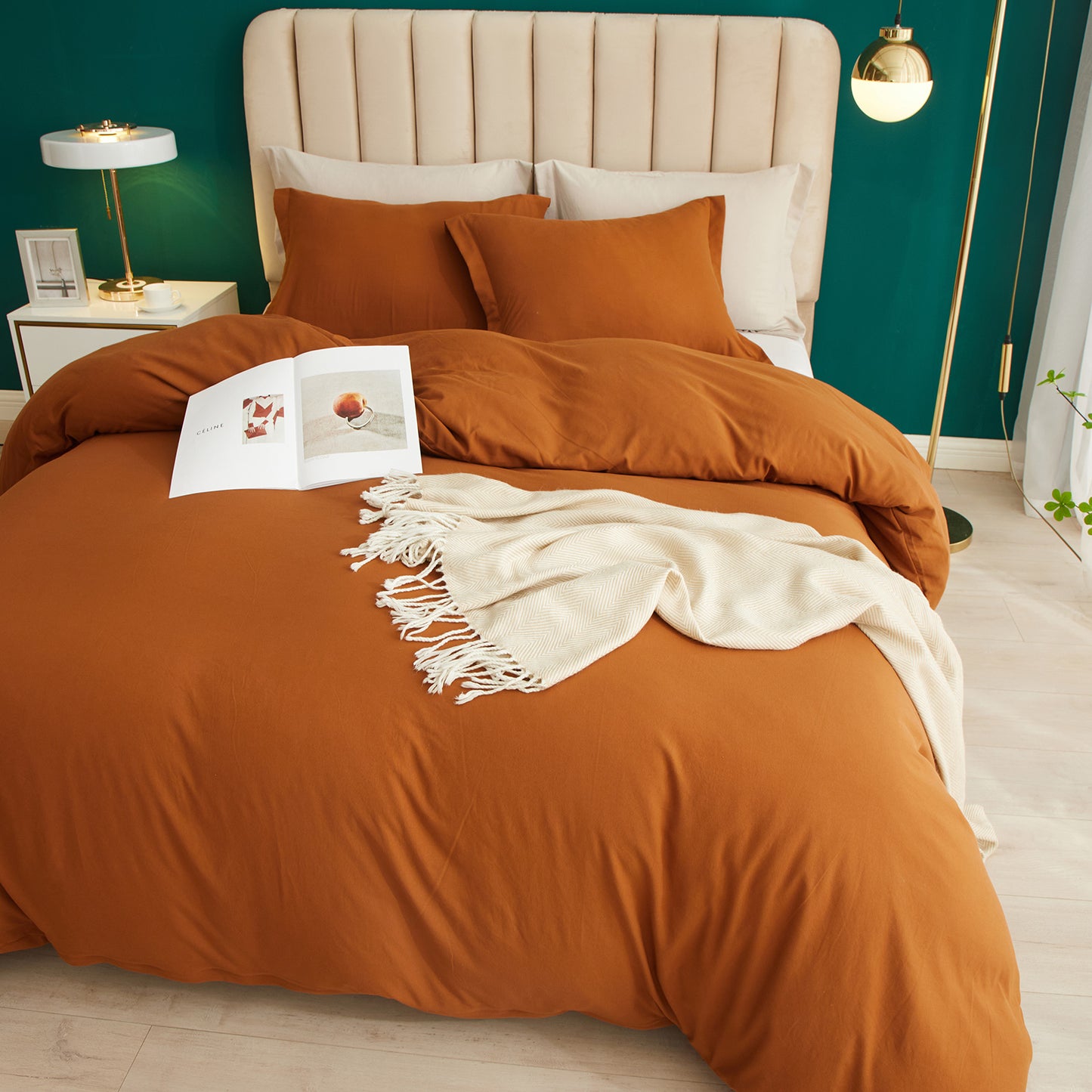 VClife Pumpkin Lightweight 3Pieces Duvet Cover Set