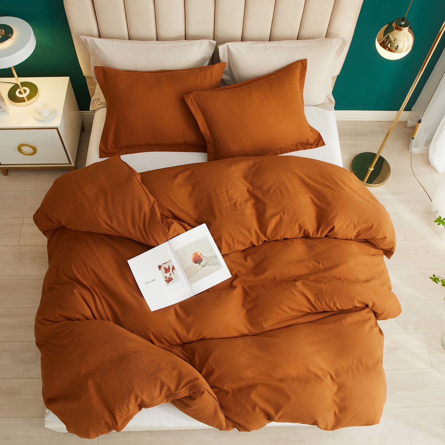 VClife Pumpkin Lightweight 3Pieces Duvet Cover Set