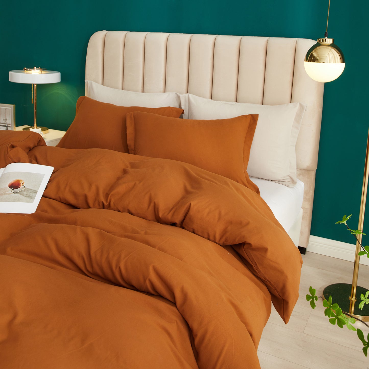 VClife Pumpkin Lightweight 3Pieces Duvet Cover Set